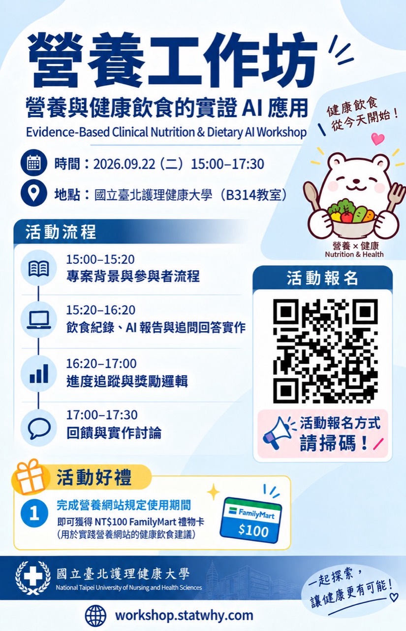 Official poster for the September 22 nutrition workshop with registration QR code